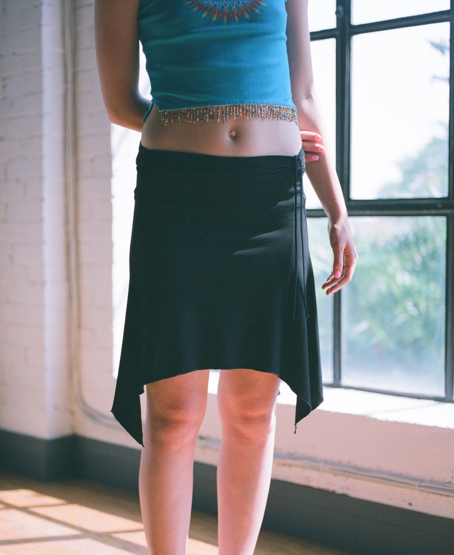 90's black midi skirt