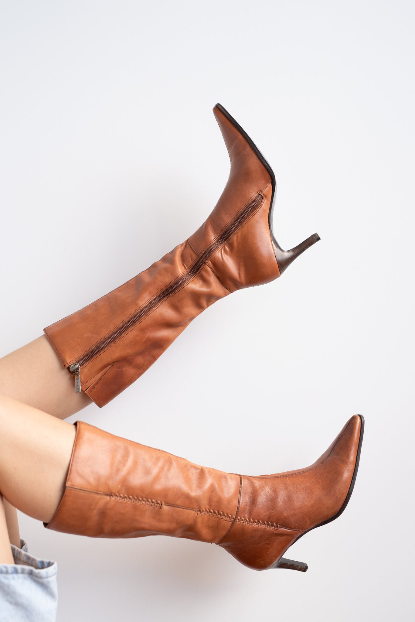 caramel leather boots