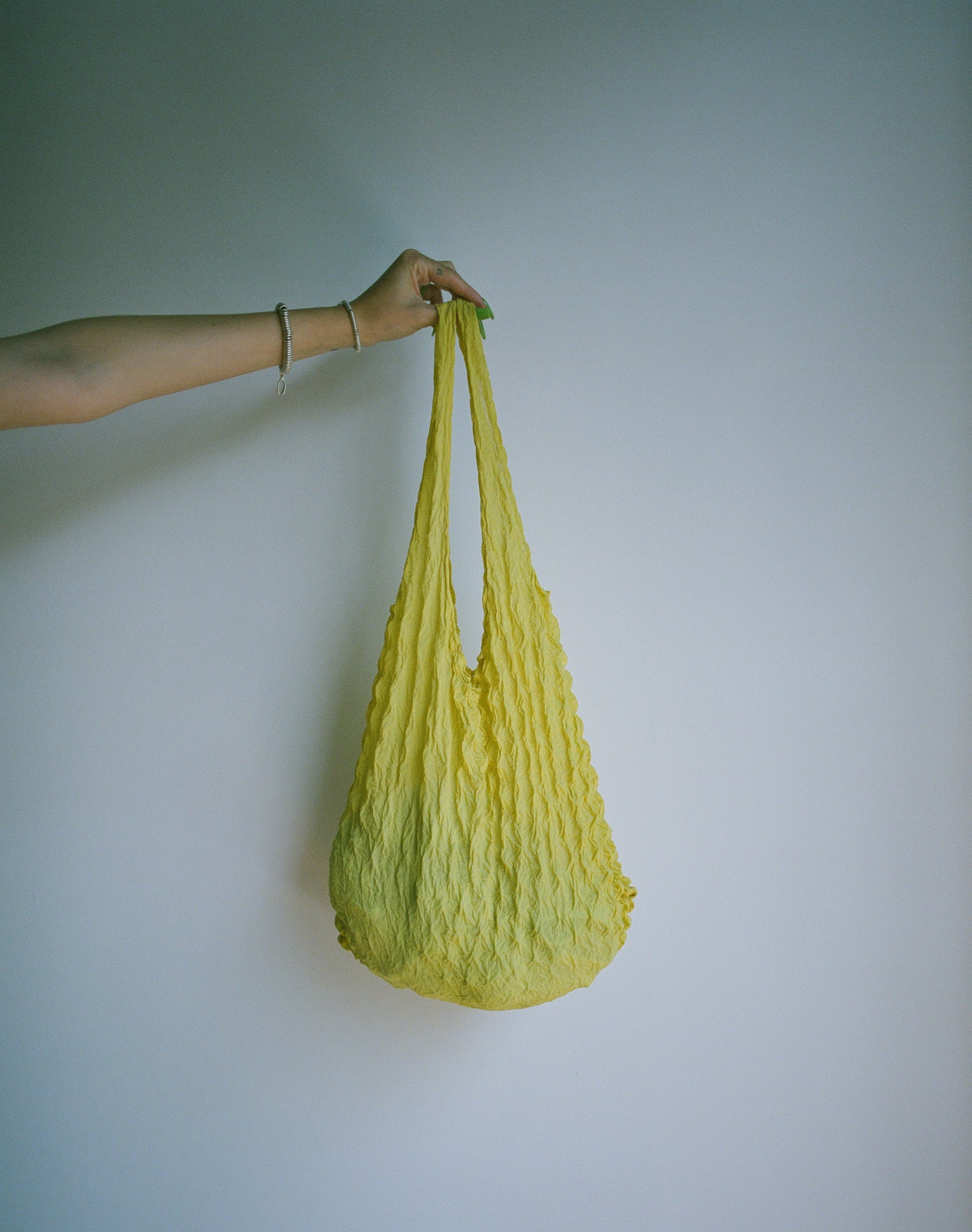 90's yellow scrunch bag
