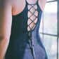sequin lace-up dress
