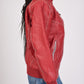 red moto leather jacket